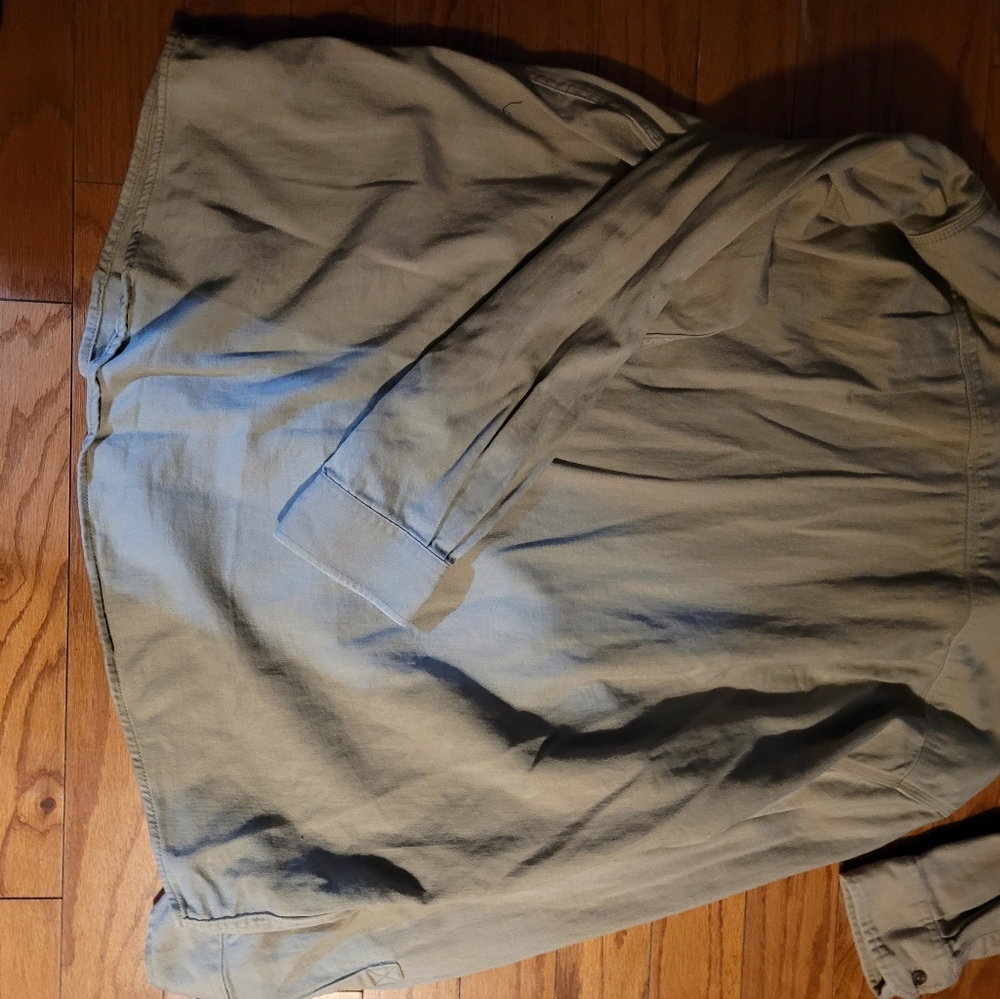 Carhartt FR Shirt Mens XL Beige Workwear Flame Resistant Long Sleeve Button